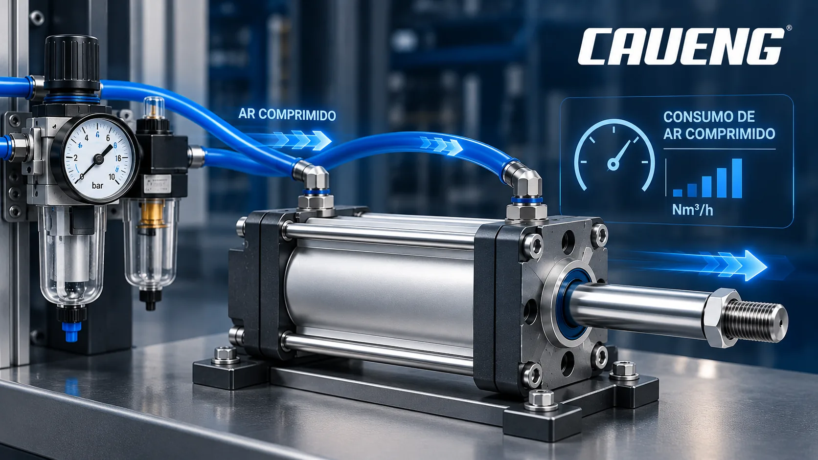 Interface da calculadora Consumo de Ar Comprimido